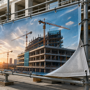 Bedrucktes Mesh-Banner für Baugerüst in Neu-Isenburg