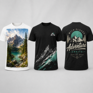 T-Shirt Großformatdruck in Weiß und Schwarz in Neu-Isenburg